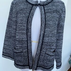 Style & Co. Black and Gray Open Cardigan